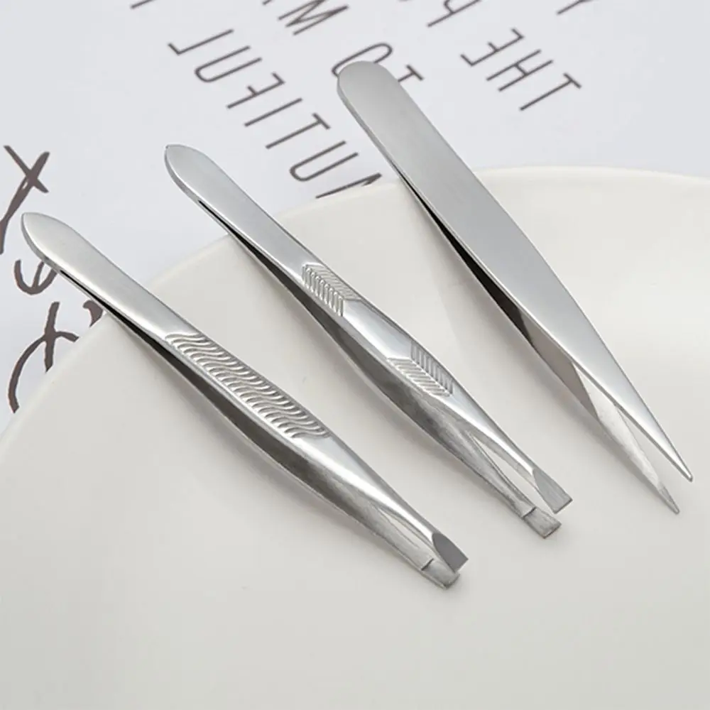 Multipurpose Stainless Steel Eyebrow Tweezer for Facial Hair Ingrown Hair Removal For Plucking Eyebrows Repair Clip Beards Tool 5