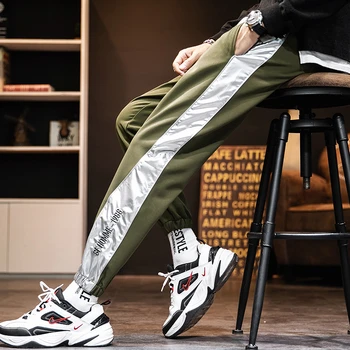 

Men's Trendy Pants Beamed Casual Wild Sports Pants 2020 Spring Midweight Trousers With Pocket For Homme Korean Version 4XL New