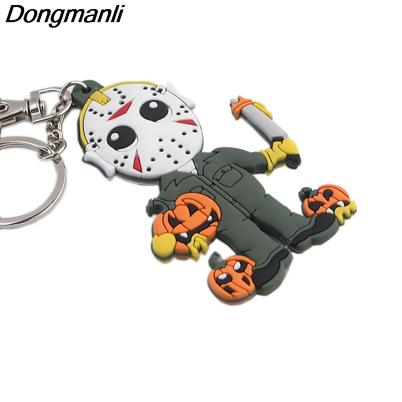P4068 Dongmanli Хэллоуин Пятница 13 е Брелок фигурка ПВХ силиконовые двухсторонние