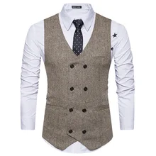 Spring And Summer New Style Double Breasted Retro Men'S Wear Slim Fit Waistcoat Ouma Leisure Suits for Men Waistcoat