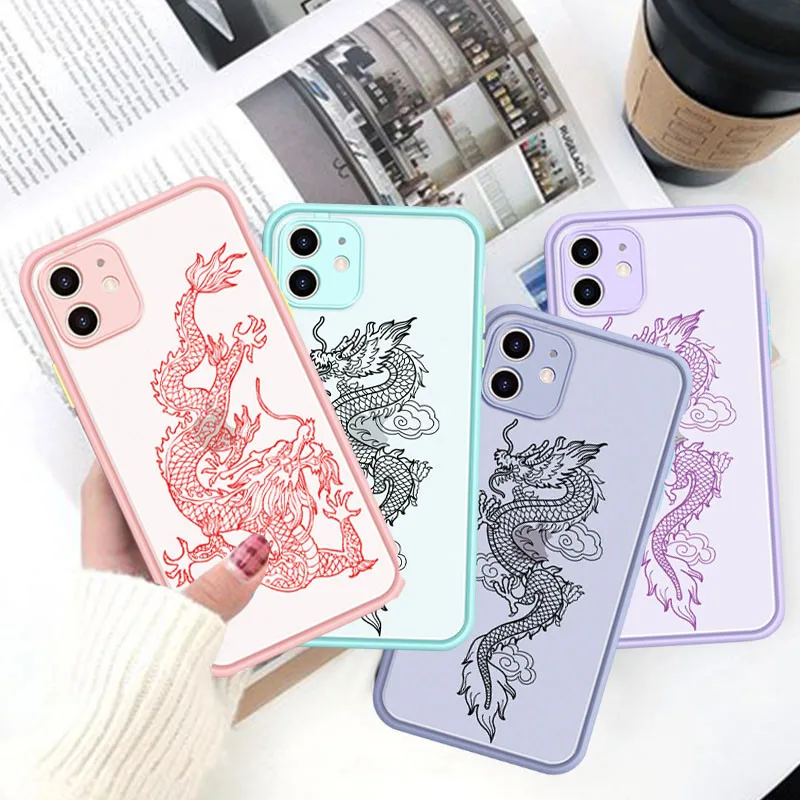 Чехол-накладка для IPhone 12 7 8 Plus X XR XS 11pro MAX 6 S 13 с принтом китайского дракона |