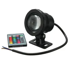IP68 10 Вт RGB светодиодный светильник садовый фонтан бассейн пруд Точечный светильник водонепроницаемый подводный светильник с пультом дистанционного управления черный/серебристый