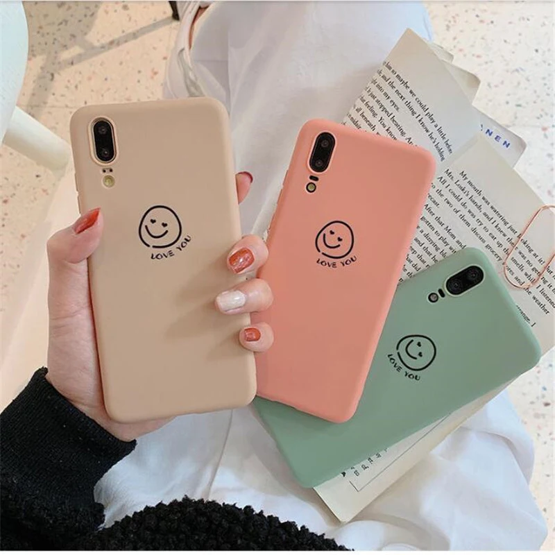 Яркие силиконовые чехлы для huawei P30 Pro P20 Pro с улыбающимся лицом Матовый ТПУ чехол для huawei mate 20 Pro Honor 10 задняя крышка fundas