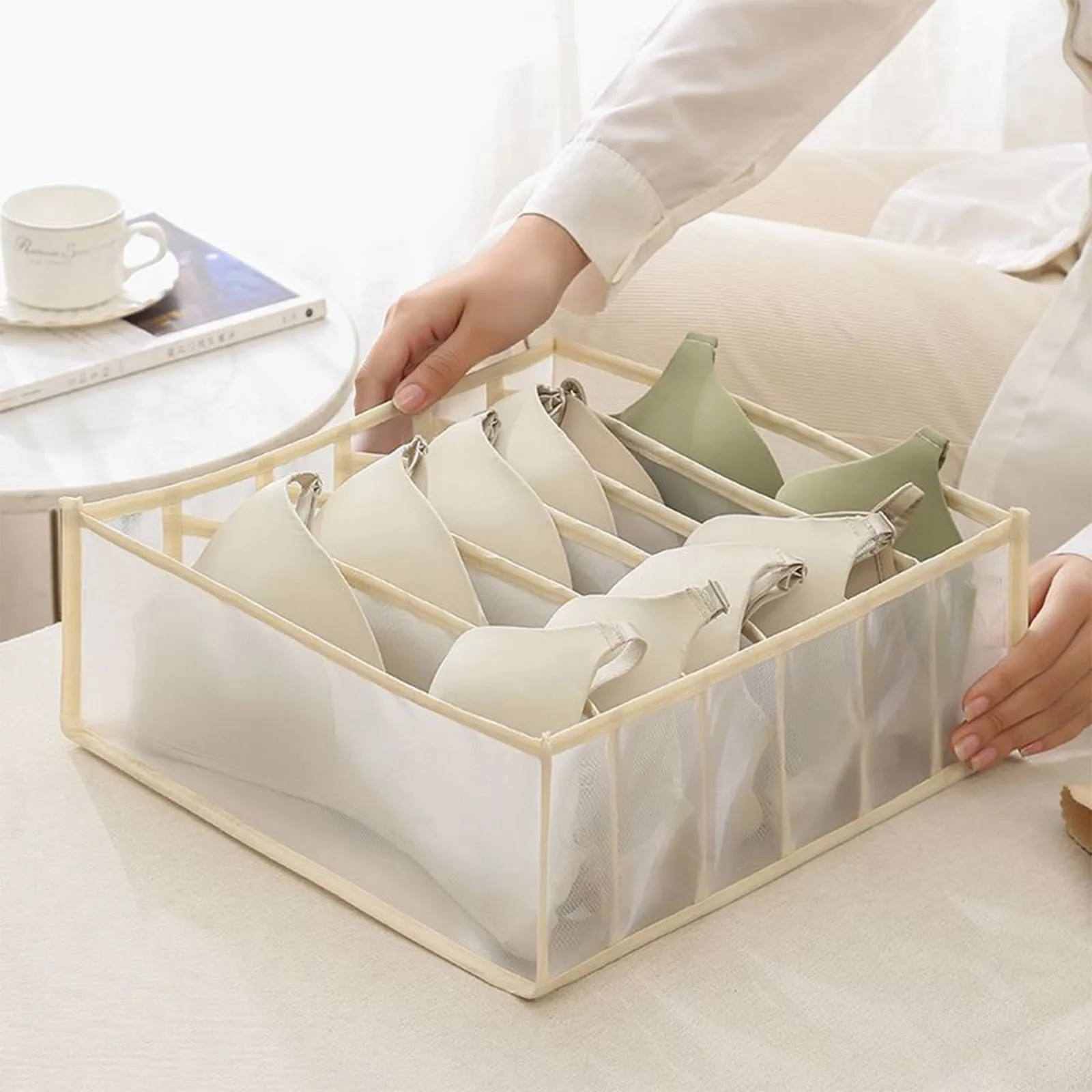 Underwear Storage Organizer For Clothes Separated Socks Shorts Bra Boxs Dormitory Closet Drawer Washable | Дом и сад