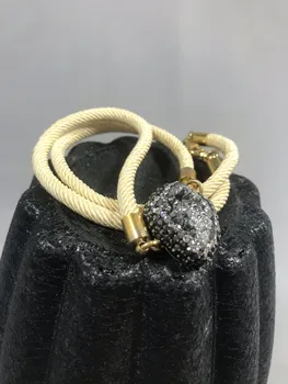 

Trendy Women's Natural Quartz Bracelet with Brass Gold Plated Bracelet for Women