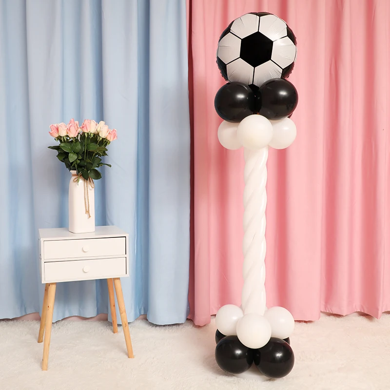 1 комплект 18 дюймов алюминиевая фольга футбольный воздушный шарик колонна черный белый латексный шар футбольная тематическая вечеринка для мальчика на день рождения Декор