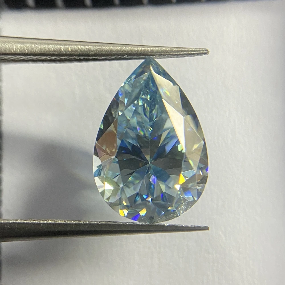 Meisidian New Color Dark Blue 9x13mm 4.2 Carat Water Drop Pear Cut Loose Moissanite Diamond Stone