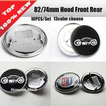 

10pcs Auto Tail Boot Logo Label/Front Bonnet Badge 82mm 74mm Car Head Hood Emblem Cap/Rear Trunk Emblem Cover