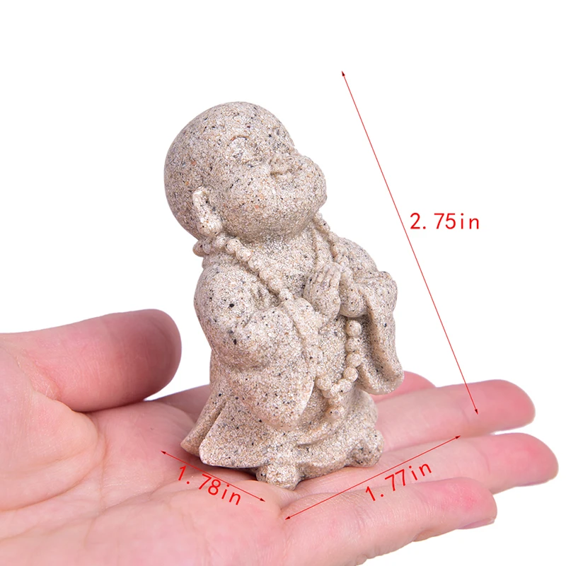 Creative Strongwell Cute Little Monk Statue Sandstone Adorable Chinese Buddha Statuettes Lovely Figurine for Home Decor Gift Creative Strongwell Cute Little Monk Statue Sandstone Adorable Chinese Buddha Statuettes Lovely Figurine for Home Decor Gift
