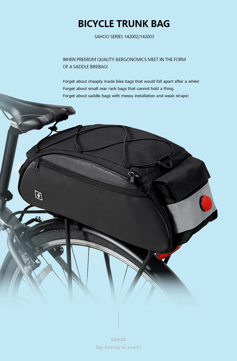 Водонепроницаемая 10л велосипедная сумка для горной дороги, велосипедная задняя стойка, переноска для багажа, большая вместительность, велосипедная верблюжья сумка, седельная сумка для багажника