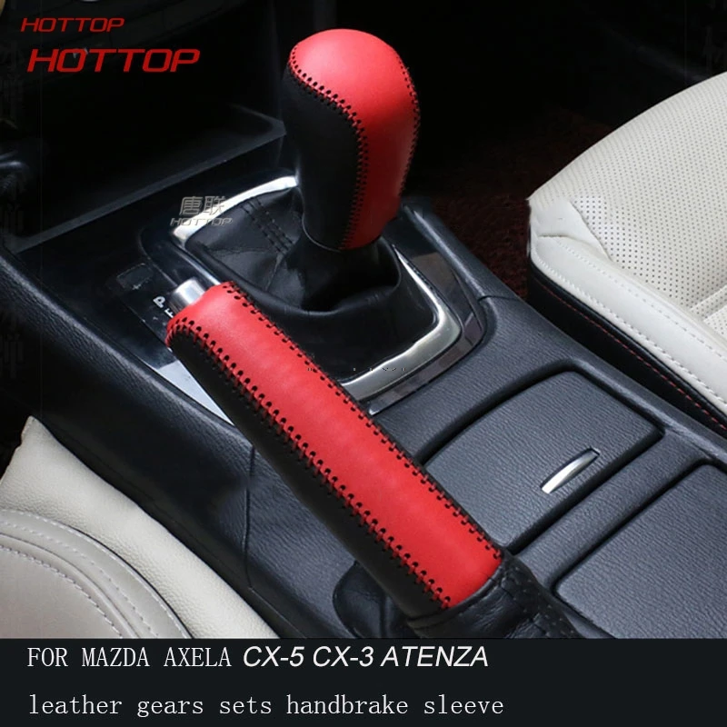 Hottop – couvercle de pommeau de levier de vitesse en cuir véritable, pour  Mazda 3 Axela Atenza Cx-5 Cx-3 - AliExpress