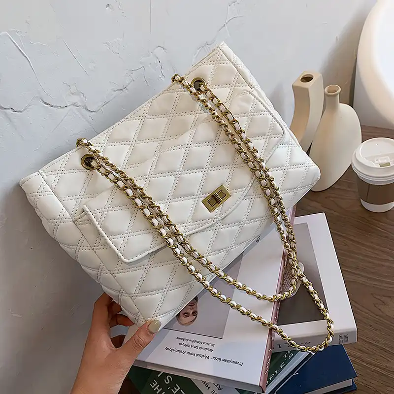 large quilted chain bag