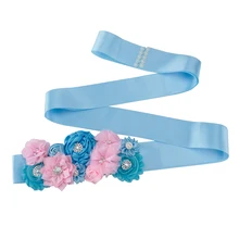 Модный пояс невесты жемчужная ткань цветок свадебные аксессуары синяя лента цветок пояс для фотографий реквизит для женщин