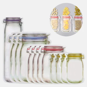 

3/4 Pieces Jar Pattern Food Saver Storage Bags Set Kitchen Organizer Children's Snacks Snacks Fresh Bags Food Storage Bags
