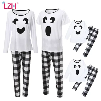 

LZH Family Matching Clothes Autumn Casual Long Sleeve Halloween Pajamas Suit Sleepwear Family Look Mother Daughter Homewear Sets