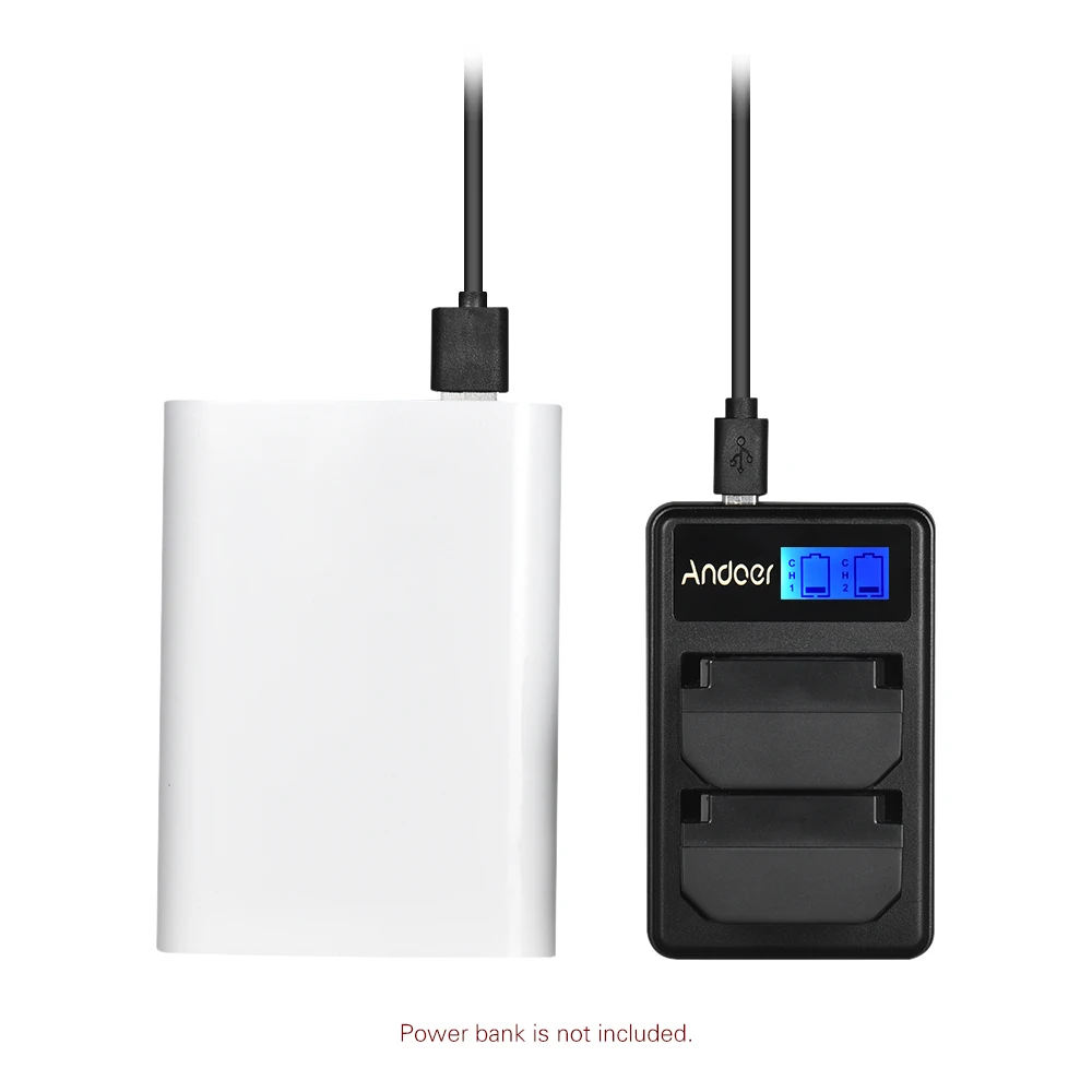 Andoer lcd 2-FZ100 ЖК-дисплей USB вход двухканальный камера зарядное устройство для sony NP-FZ100 батарея для sony a9 a7RIII a7III