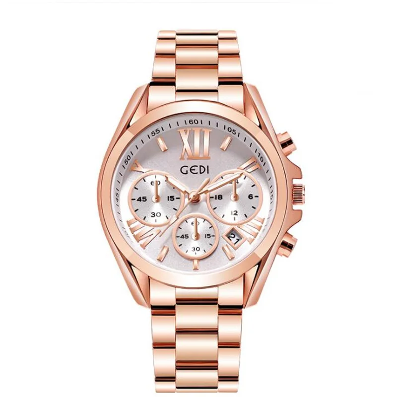 Women Watches Stainless Steel Waterproof Calendar Business Clock Female LuxuryQuartz Wrist Watch Bracelet Relogio Feminino