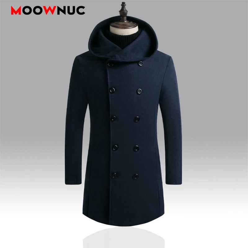 Woollen Men's Coats Thick Winter Autumn Windbreaker Solid Male Overcoat Fashion Business Smart Casual British Style Long Thermal Woollen Men's Coats Thick Winter Autumn Windbreaker Solid Male Overcoat Fashion Business Smart Casual British Style Long Thermal