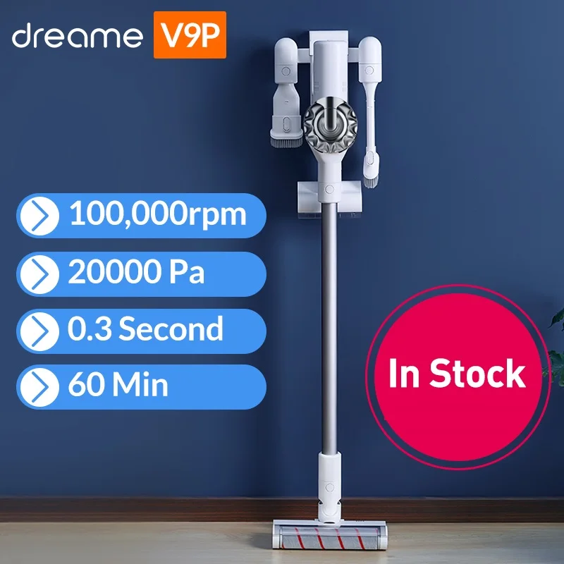 Портативный беспроводной пылесос Dreame V9P с циклонным фильтром для ковров