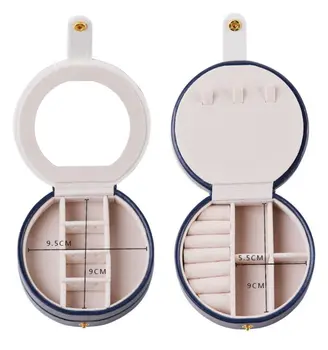 

2020 HOT PU Leather Jewelry Box Storage Box Ring Display Lady Case Portable Jewelry Organizer for Necklaces Joyeros Organizador