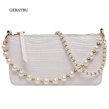 

Fashion Shoulder Bag Female 2020 Summer New Beaded Decoration Temperament Ladies Handbag PU Leather Texture Women Small Bag