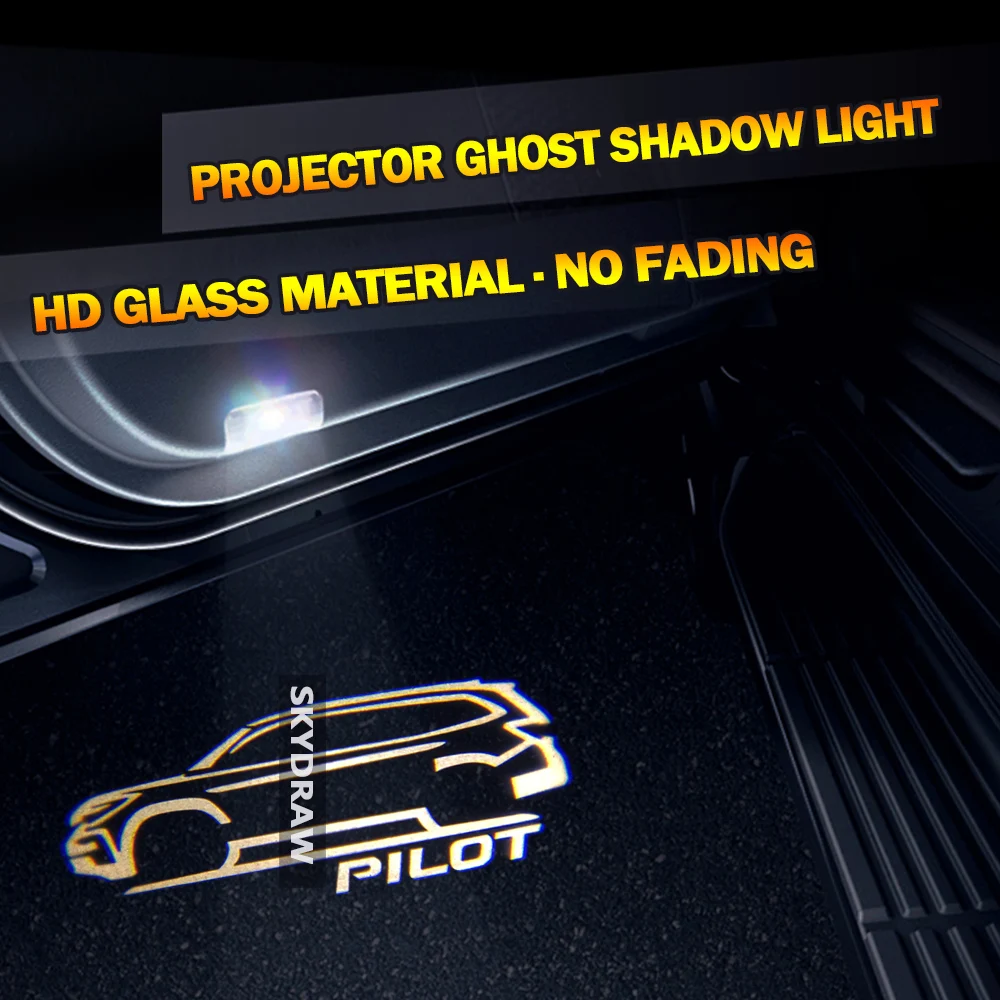 1 Pair For HONDA PILOT (2009-2021) HD No Fading Car LED Door Warning Light Projector Ghost Shadow Welcome | Автомобили и
