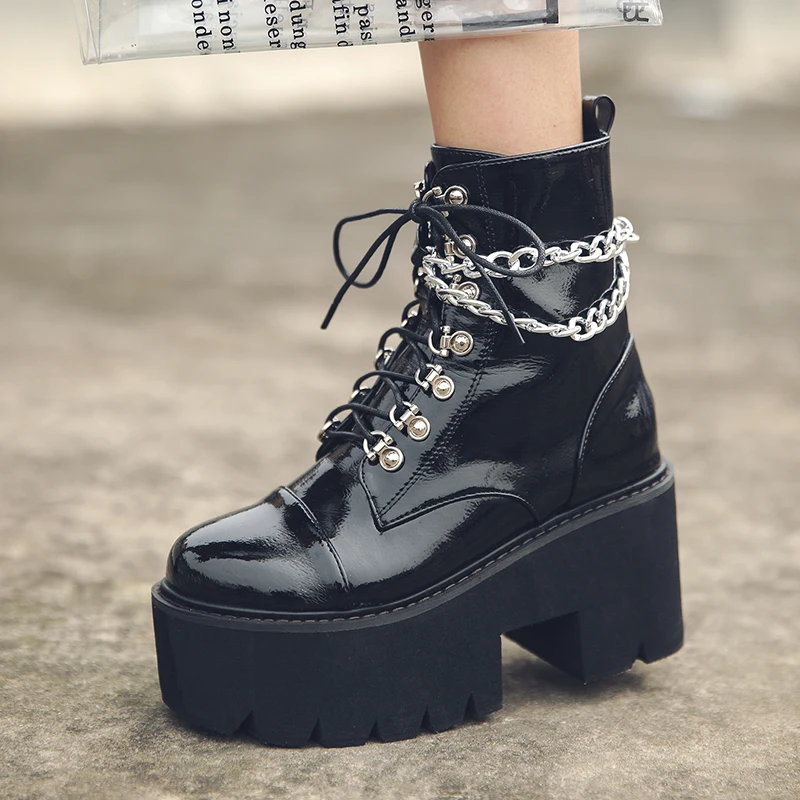 Botas góticas de piel para mujer, botines de tacón alto, impermeables, para  nieve, YMA957 1, Invierno|Botas hasta el tobillo| - AliExpress