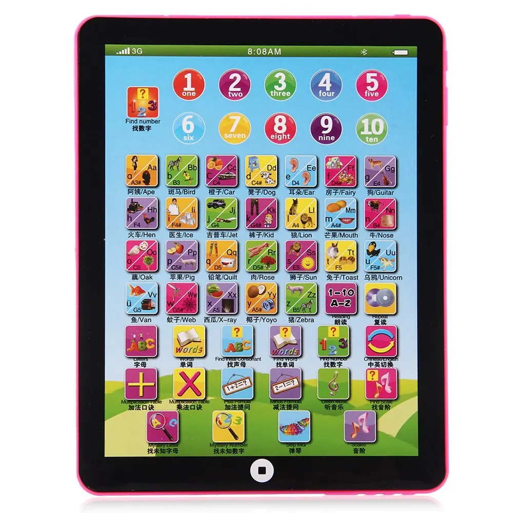 

Multi-functional Kids Children English Learning Pad Toy Educational Musical Computer Tablet Plastic Intelligence Toys Portable