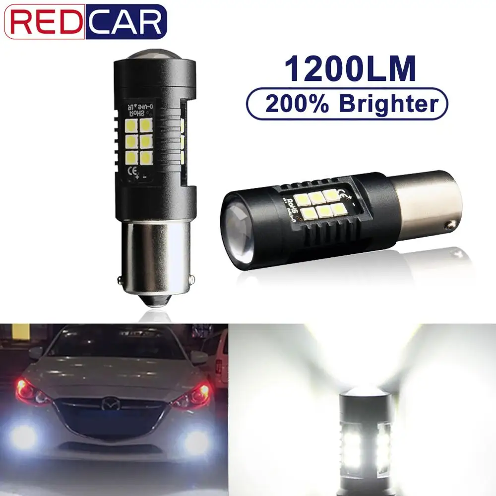 2 шт. P21W LED 1156 BA15S BAU15S PY21W Светодиодная лампа 1157 BAY15D P21/5W R5W 21 3030SMD автомобильные лампы