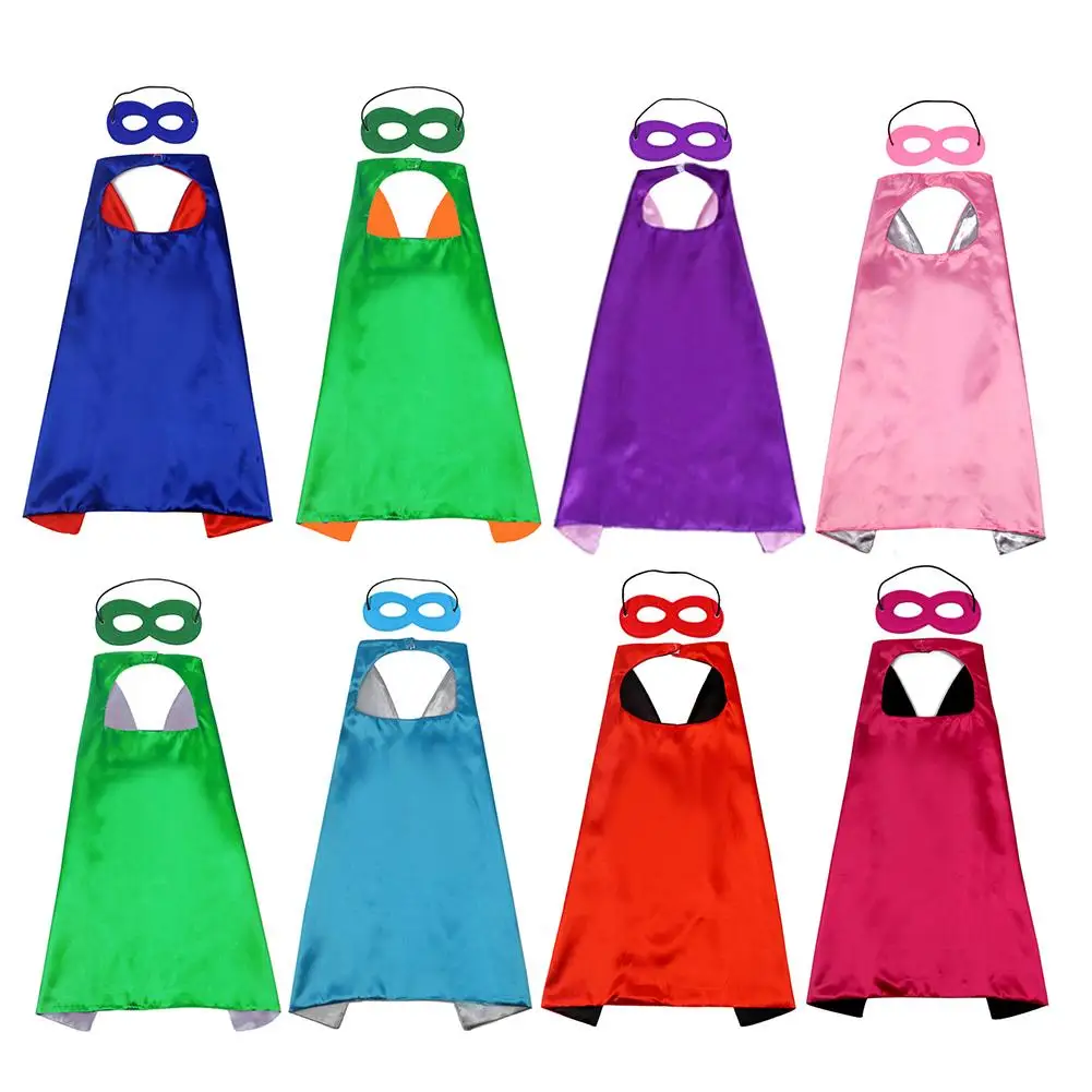 

2Pcs/Set Kids Cloak + Eye Mask Solid Color Children Cape Cloak Eye Mask Party Props Cosplay Costume Clothing 70cm x 70cm