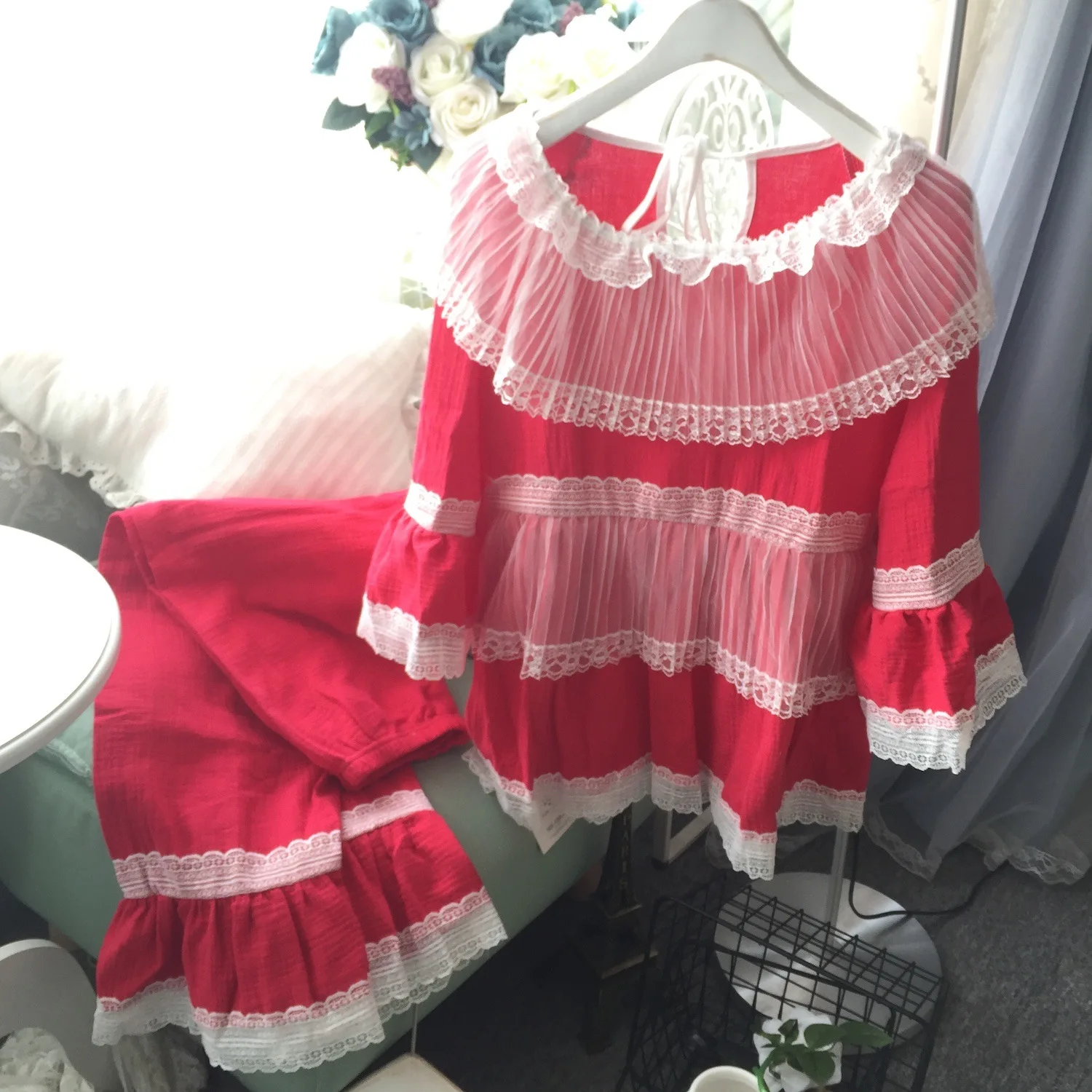 QWEEK женские пижамы из хлопка, осенние пижамы для женщин, новинка года, женские пижамы в стиле дворца, свободная Пижама для отдыха, комплект, Прямая поставка