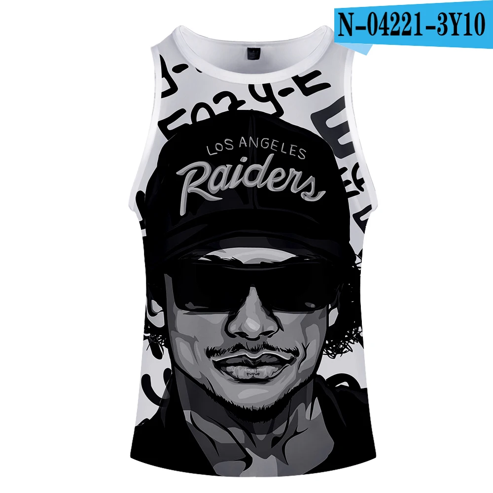Майка для мужчин гангста рэп Eazy E Летняя Повседневная Хип Хоп без рукавов принт Свободная майка фитнес жилет рукава Мужские майки - Цвет: ONE