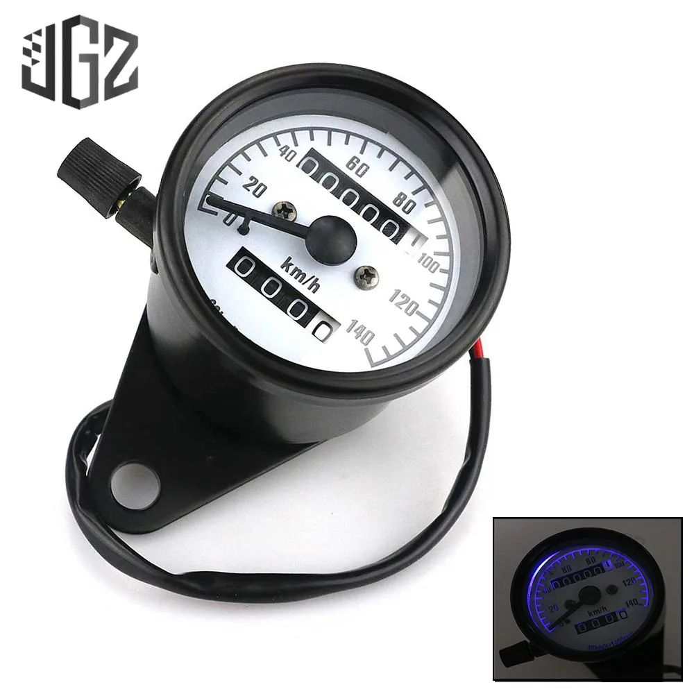 

Universal Motorcycle Speedometer Odometer 12V Motorbike Dual Speed Meter LED Indicator Light Tachometer Autocycle Cafe Racer KTM