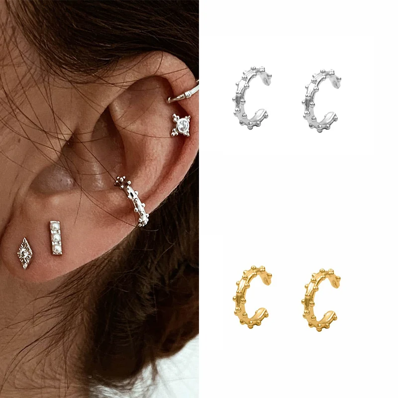 

ISUEVA Gold Filled Ear Cuff Earrings Punk Vintage Ear Clip Fake Piercing Earring For Women Girls Jewerly Accessories Gifts