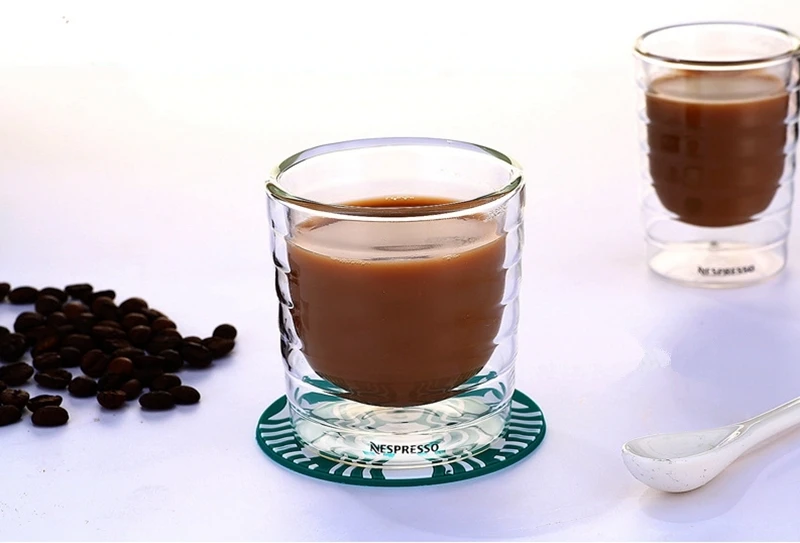 6 шт./партия двухслойные термостойкие сывороточные протеиновые Nespresso кофейные кружки кофейная чашка эспрессо термальное Стекло 150 мл Лучшие подарки
