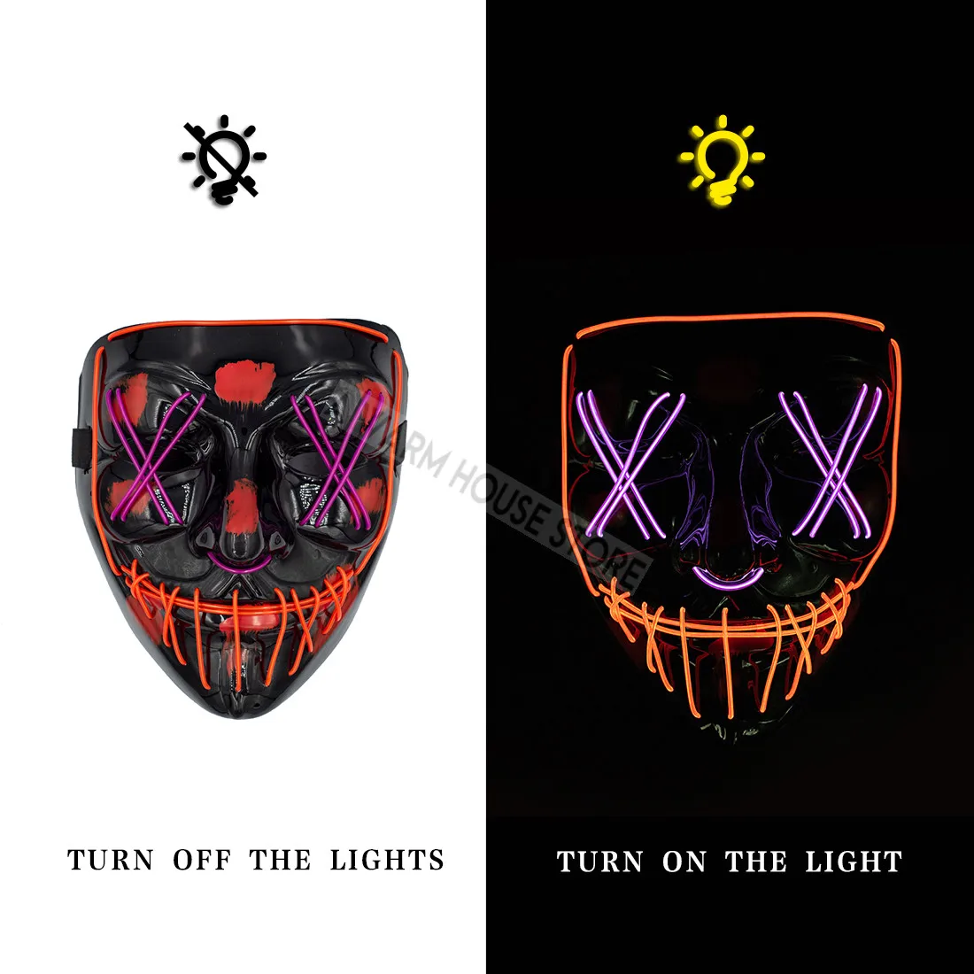 Halloween LED Neon Mask martwells