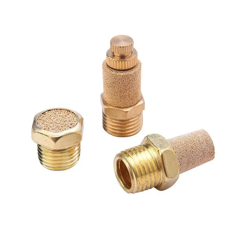 M5 1//8/" 1//4/" 3//8/" 1//2/" 3//4/" 1/" BSPT Flat Brass Pneumatic Air Muffler Silencer