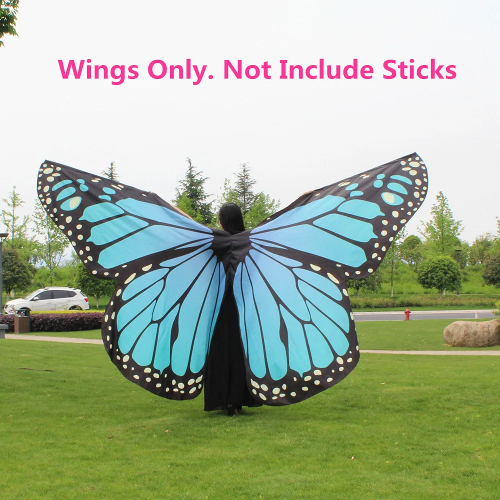 Wings Only Крылья для танца живота крылья бабочки палочки сумка Детский костюм для танца живота детский Женский взрослый танец живота красочные крылья - Цвет: Wings Only