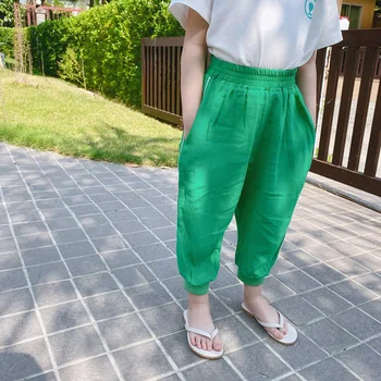 

2020 Korean version of ice silk cotton children's mosquito pants thin summer boys' parallel bar lantern air conditioning pants