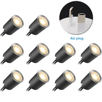 

10pcs Waterproof Garden Home Decor Warm White Patio Floor Decking Light Plinth ABS Led Steps Stair Kitchen Skirting Recessed