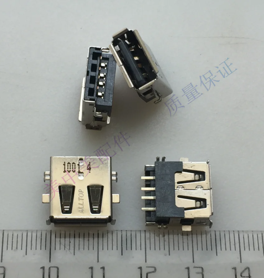(5 шт.) Новинка USB 2 0 гнездо 4P 4-контактный язык 180 градусов на нижней разъем