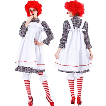 

2019 new cosplay Halloween ladies costume crazy clown role play circus maid masquerade stage performance show skirt dress
