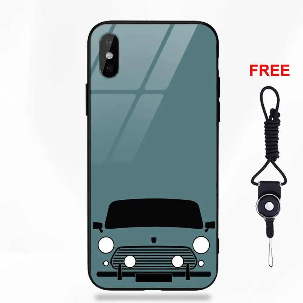 Omdnwd Mini Cooper Jcw Logo Soft TPU Frame+Tempered Glass Mobile Case For Apple iPhone X XS Max XR 5 5C 5S SE 6 6S 7 8 Plus - Цвет: as picture