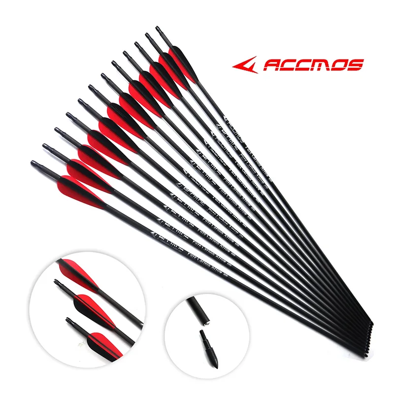 12pcs 100pure Carbon Arrow Id 6.2 Mm Spine 500 600 700 800 Carbon