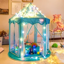 Детская палатка-замок в помещении шестиугольная принцесса игровой дом розовый и синий включает в себя Китай комната женщин 61 день детей