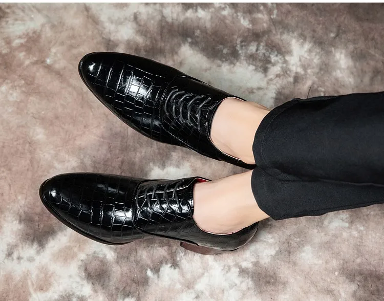 DJSUNNYMIX/итальянские дизайнерские мужские официальные модельные туфли из микрофибры на высоком каблуке 6 см; свадебные туфли с острым носком; мужская обувь ручной работы
