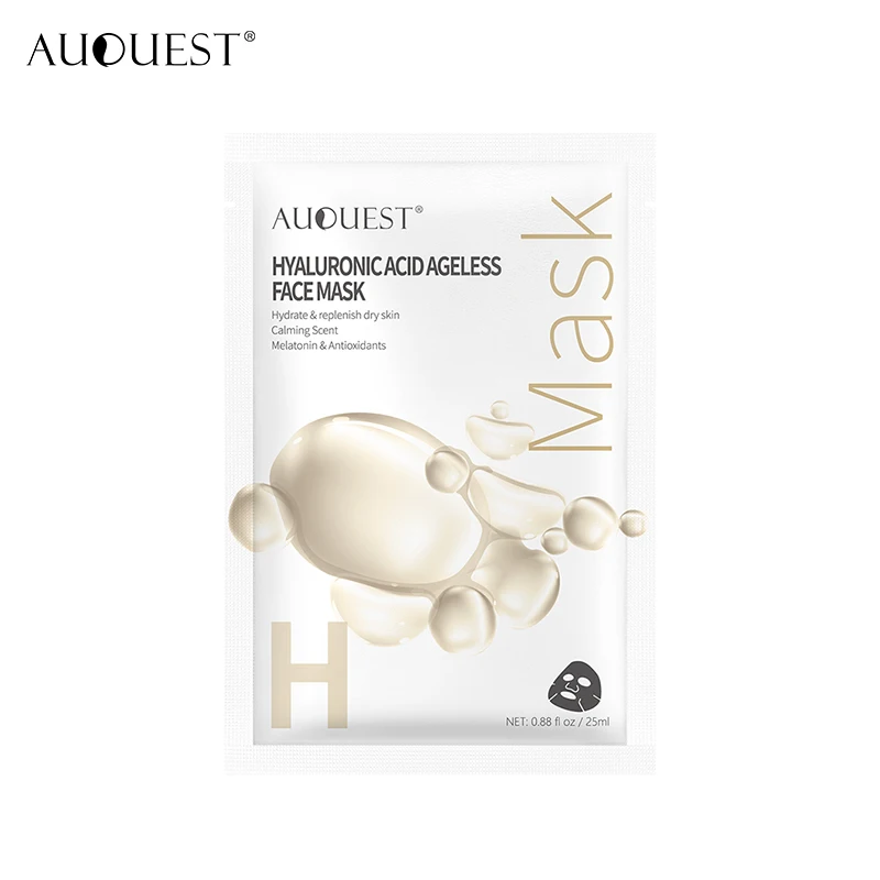 Hyaluronic Acid AuQuest пищевые листовые маски для лица Витамин коллаген натуральные фрукты Гиалуроновая кислота сыворотка маска для лица увлажняющий уход за кожей 3 шт - Цвет: Hyaluronic Acid