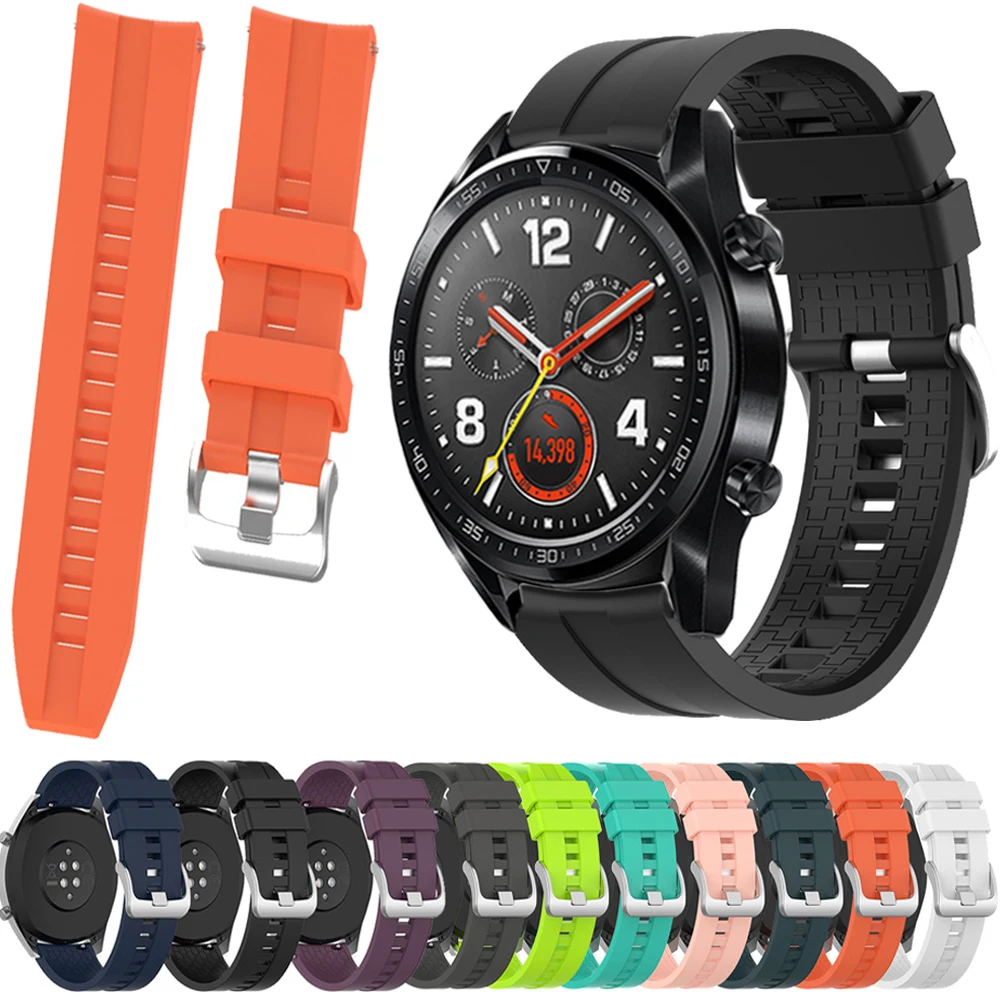 Силиконовый ремешок для часов HUAWEI GT 2/GT Active/HONOR Magic Band 22 мм спортивный сменный смарт