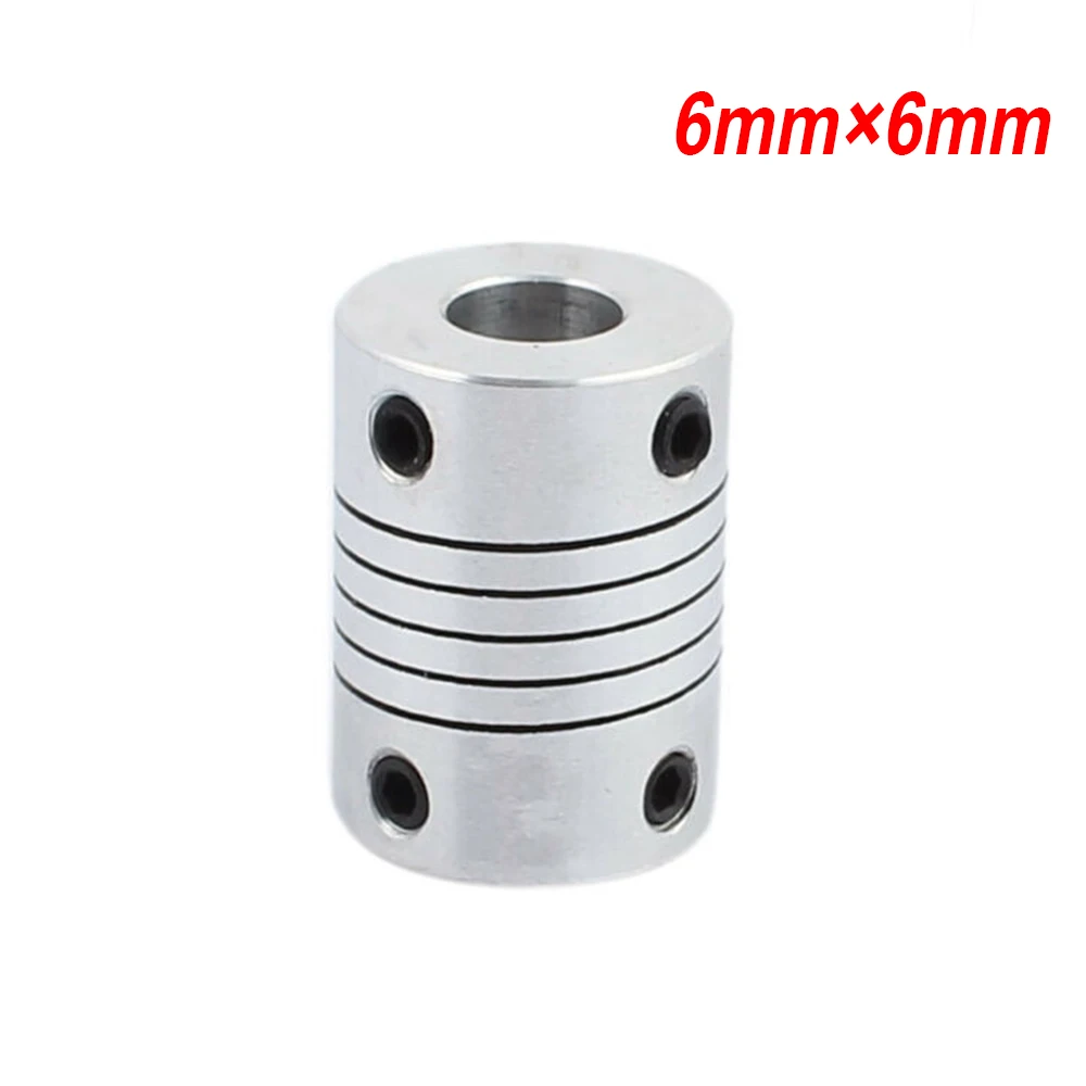 

6x6mm Aluminum Silver Coupling Rigid CNC Stepper Motor Shaft Coupler Connector