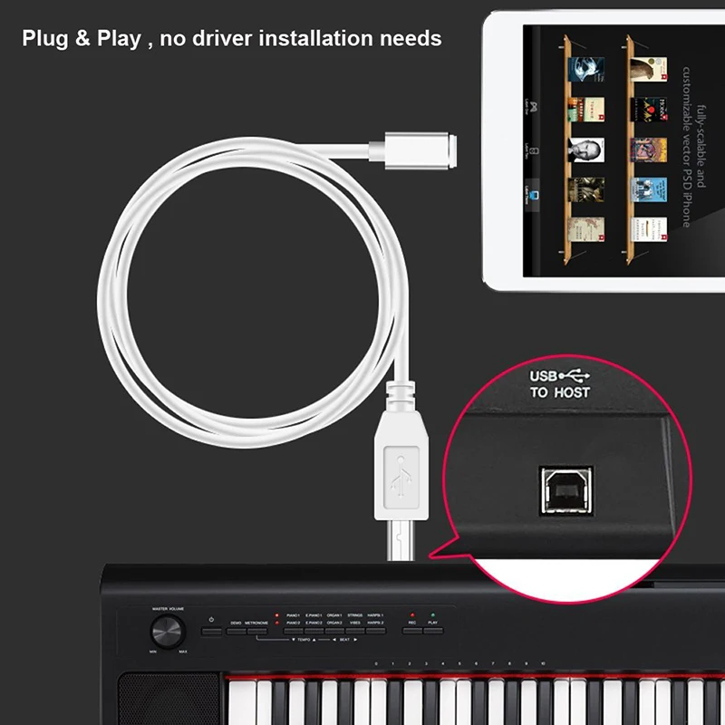 OTG кабель для IPhone MIDI usb type B инструмент клавиатура адаптер X XS MAX XR 8 7 6 Электрический